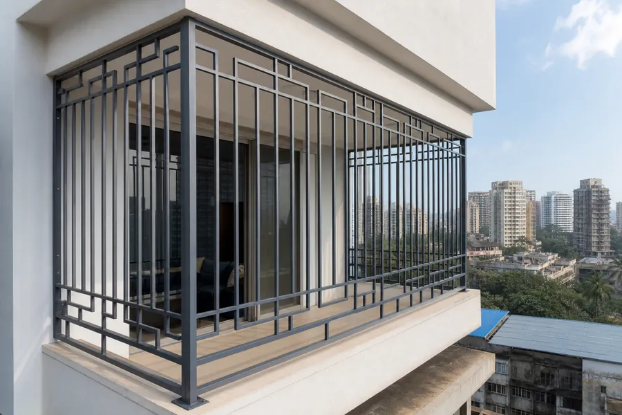 Balcony safety grill installation on Mumbai high-rise apartment